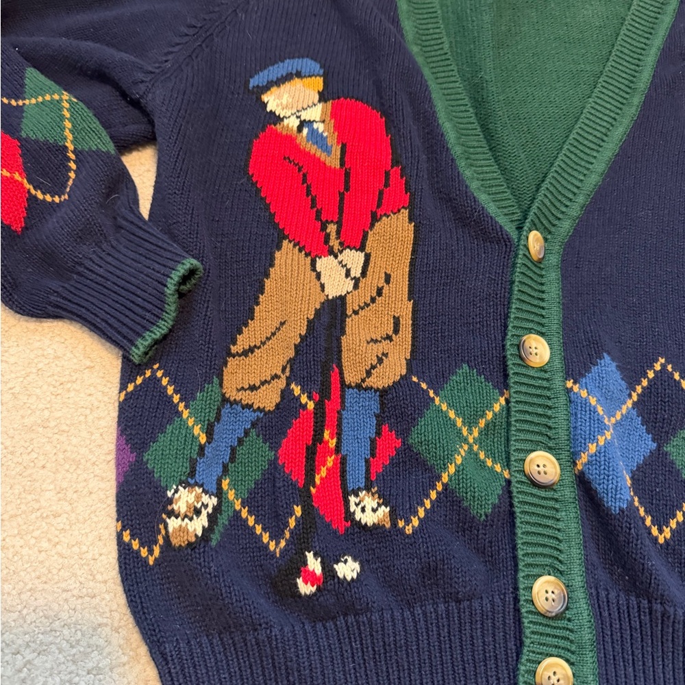 Stylish Golf-Themed Cardigan Sweater - Picture 3 of 5